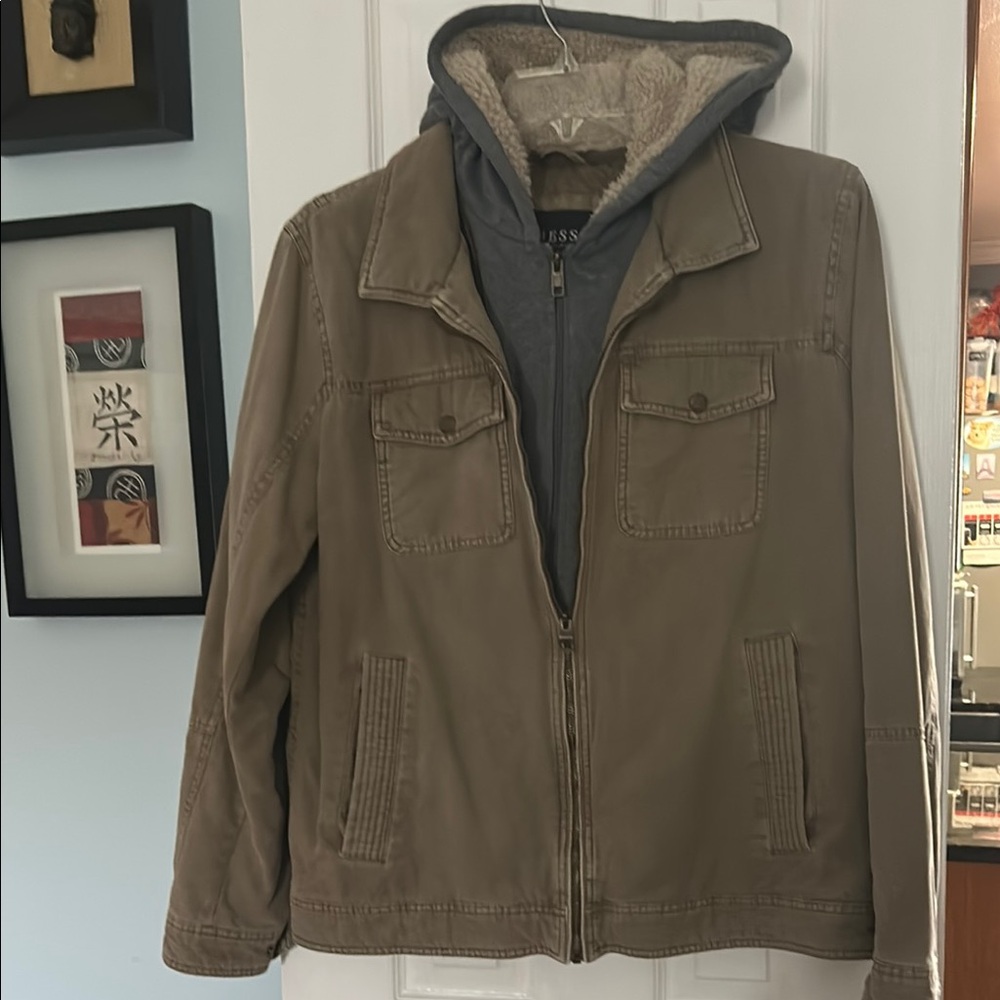 Men's Tan Jacket with Hood